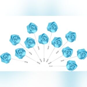 12pk Flower Lapel Pins for Men, Rose Boutonnieres